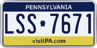 PA license plate LSS7671
