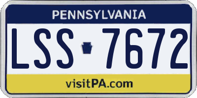 PA license plate LSS7672