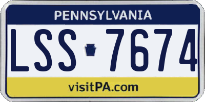 PA license plate LSS7674