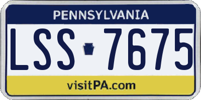 PA license plate LSS7675