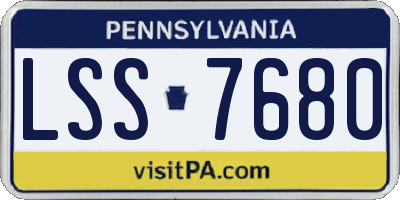 PA license plate LSS7680