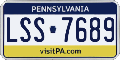 PA license plate LSS7689