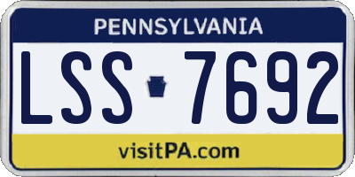 PA license plate LSS7692