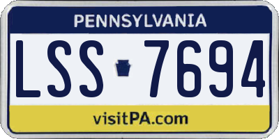 PA license plate LSS7694