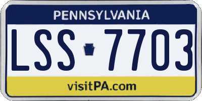 PA license plate LSS7703
