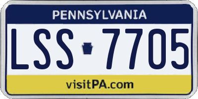 PA license plate LSS7705