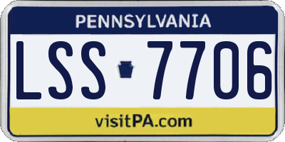 PA license plate LSS7706