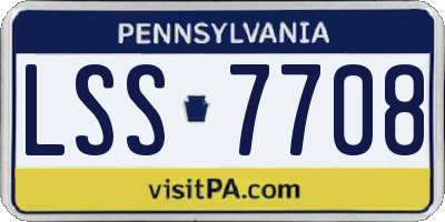PA license plate LSS7708