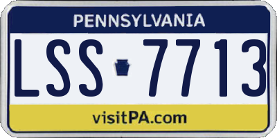 PA license plate LSS7713