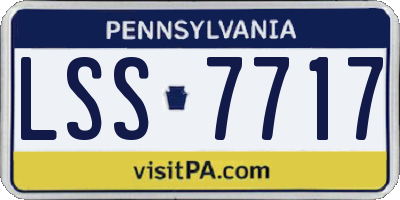PA license plate LSS7717