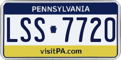 PA license plate LSS7720