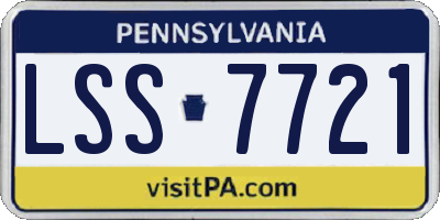 PA license plate LSS7721