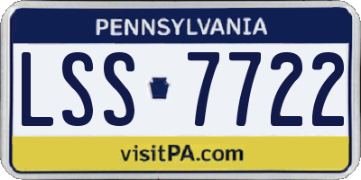 PA license plate LSS7722