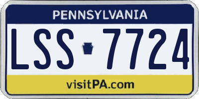 PA license plate LSS7724