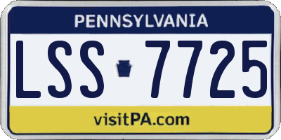 PA license plate LSS7725