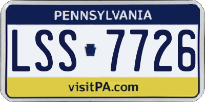 PA license plate LSS7726