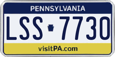 PA license plate LSS7730