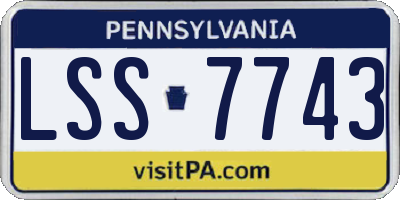 PA license plate LSS7743
