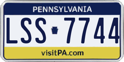 PA license plate LSS7744