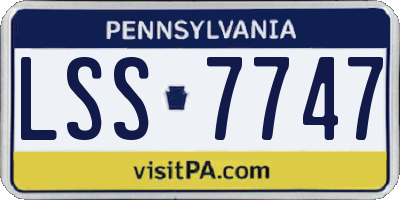 PA license plate LSS7747