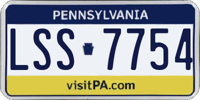 PA license plate LSS7754
