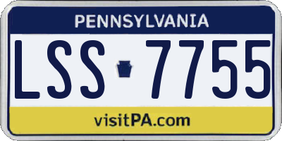 PA license plate LSS7755
