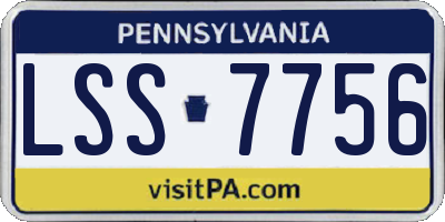 PA license plate LSS7756