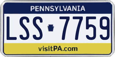 PA license plate LSS7759