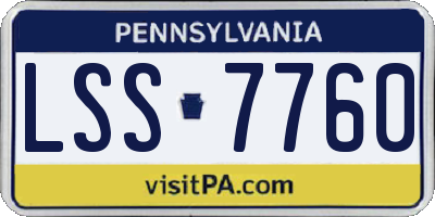 PA license plate LSS7760