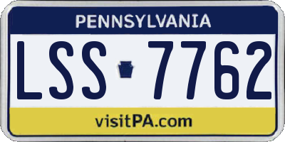 PA license plate LSS7762