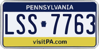 PA license plate LSS7763