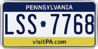 PA license plate LSS7768