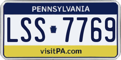 PA license plate LSS7769
