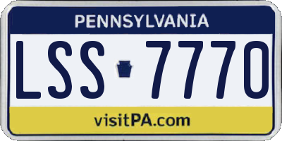 PA license plate LSS7770