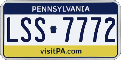 PA license plate LSS7772
