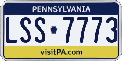 PA license plate LSS7773
