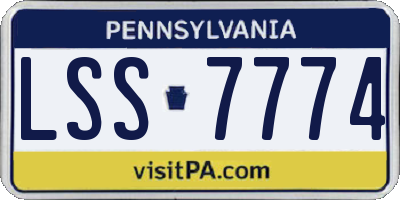 PA license plate LSS7774