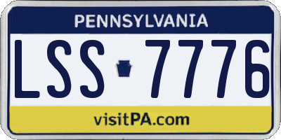 PA license plate LSS7776