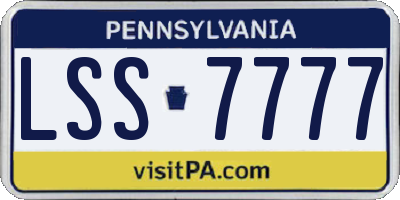 PA license plate LSS7777