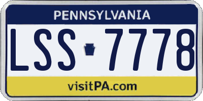 PA license plate LSS7778