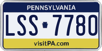 PA license plate LSS7780