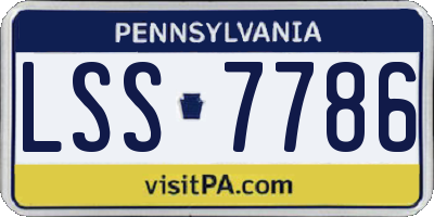 PA license plate LSS7786