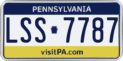PA license plate LSS7787