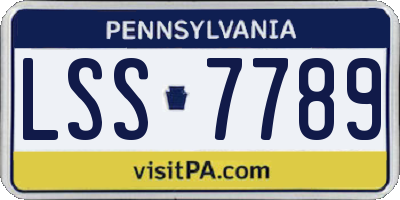 PA license plate LSS7789