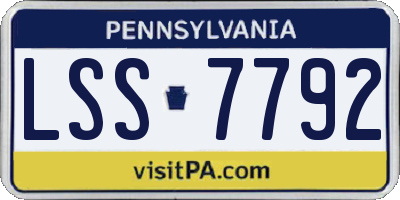 PA license plate LSS7792