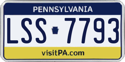 PA license plate LSS7793