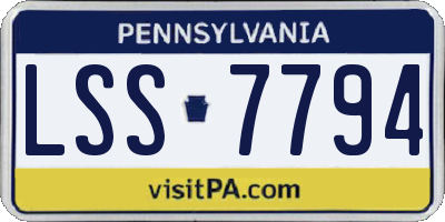 PA license plate LSS7794