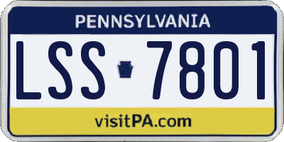 PA license plate LSS7801