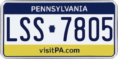 PA license plate LSS7805