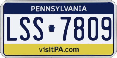 PA license plate LSS7809